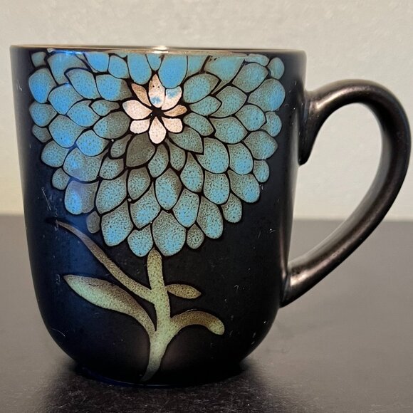 Gibson Home Designs GARDENIA CAFE Stoneware Mug ~ Turquoise Flower - Picture 3 of 8
